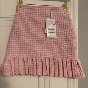 Self-Portrait NWT Pink Sequin Textured Knit Skirt